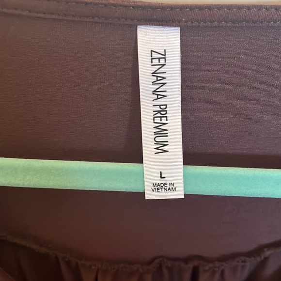 Zenana Premium Henley Pleated Yoke Blouse, Size - Large - Picture 4 of 4